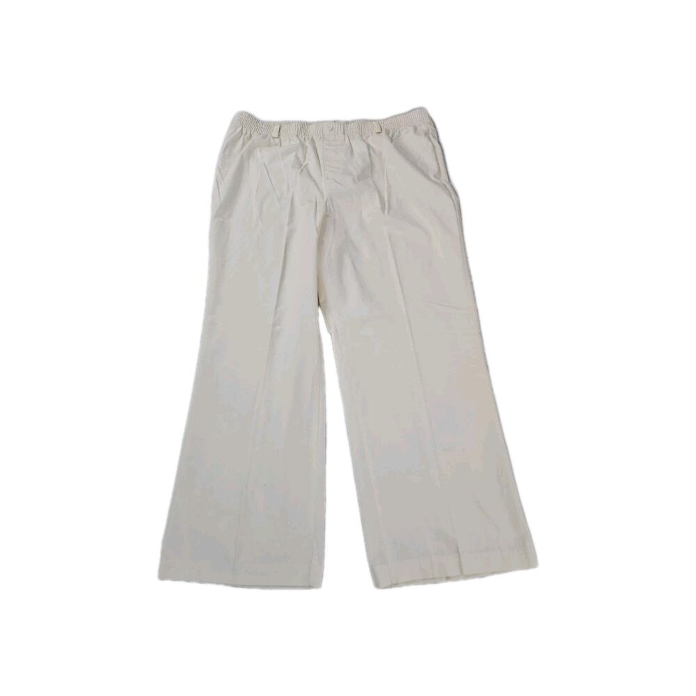 Vintage Laurenté Womens Pants Cream Size 40 Polyester Blend Stretch Waist Pullon